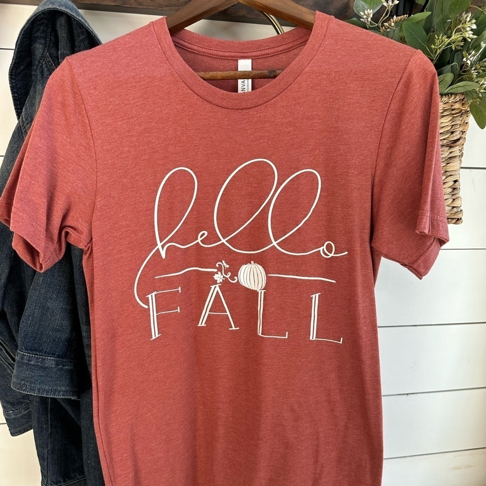 Heather Clay Hello Fall Graphic Tee T-Shirt
